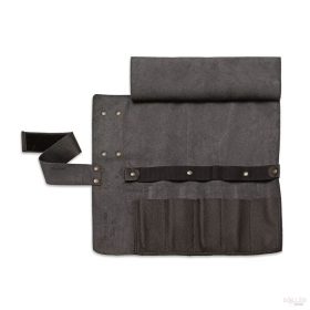   DICK Késtartó táska 5 db késnek, vagy kiegészítőnek, exkluzív bőr kivitelben, fekete